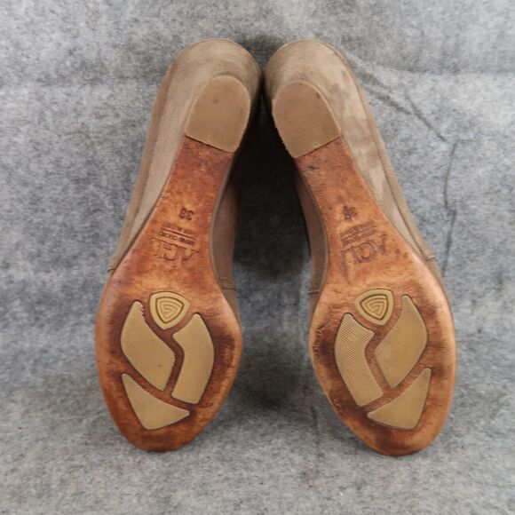 AGL Shoes Womens 38 Booties Fashion Wedge Desert Chukka Leather Lace Up Brown - Picture 10 of 15